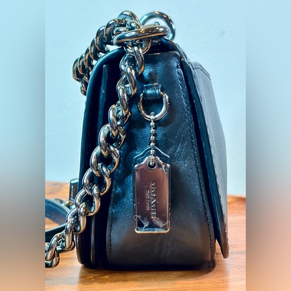 Coach Swagger 20 Saddle Black Leather Shoulder Crossbody 18858 EUC - Picture 12 of 17